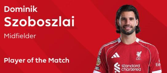 pg电子经验-超远任意球破门，索博当选利物浦vs阿森纳全场最佳球员